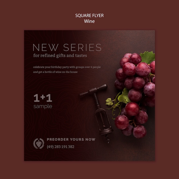 Square flyer for wine tasting