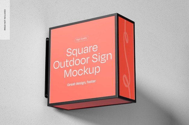 Square Outdoor Sign Mockup