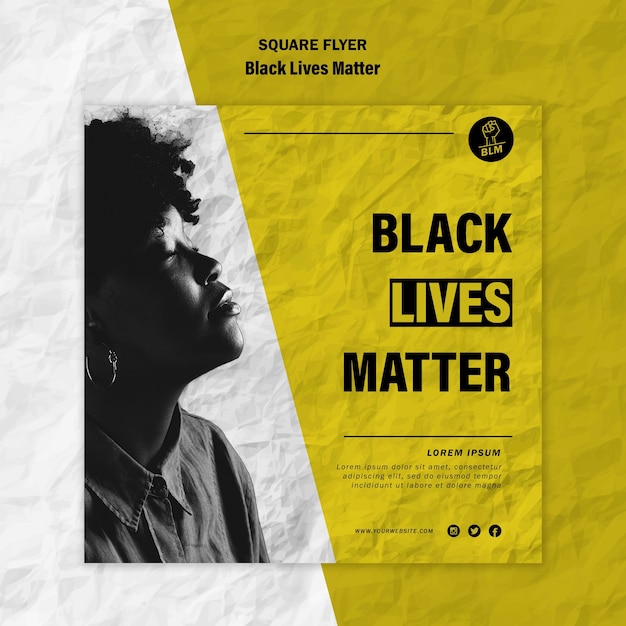 Free PSD squared flyer for black lives matter