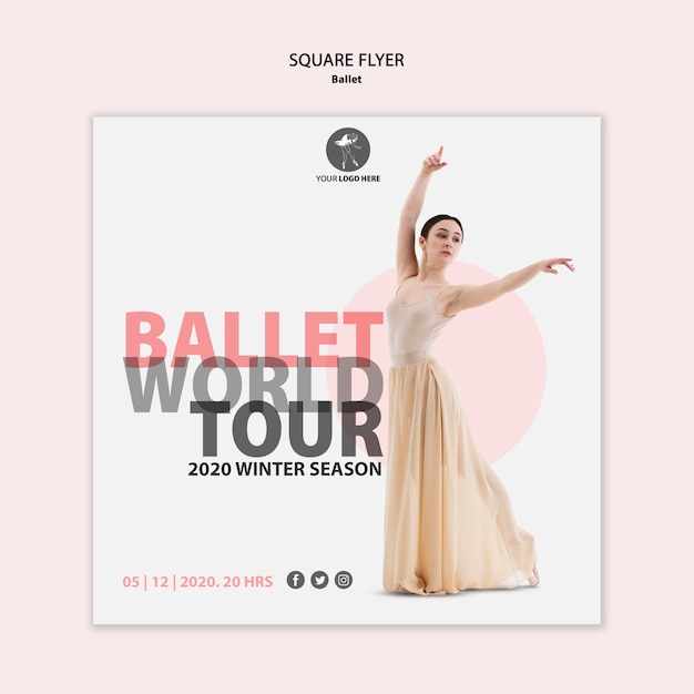 Squared flyer template for ballet performance