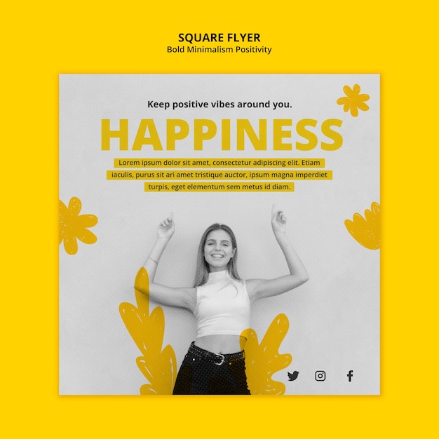 Free PSD squared flyer template for positivism