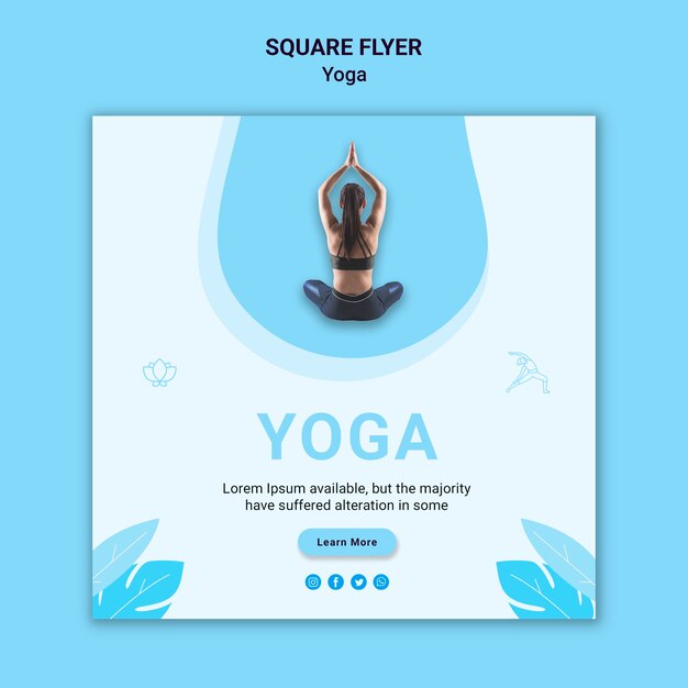 Squared flyer template for yoga exercise