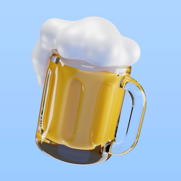 St patrick's day beer mug icon render