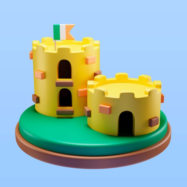 Free PSD st patrick's day castle icon render