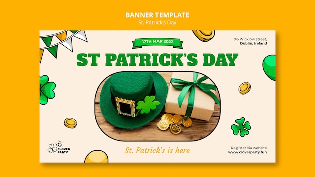 Free PSD st. patrick's day celebrate horizontal banner template