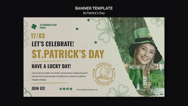 Free PSD st. patrick's day celebration banner template