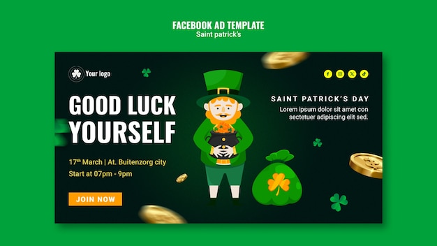 Free PSD st patrick's day celebration facebook template