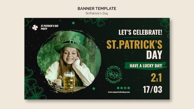 Free PSD st. patrick's day celebration horizontal banner