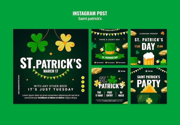 St patrick's day celebration  instagram posts