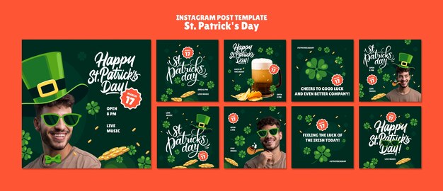 Free PSD st patrick's day celebration  instagram posts