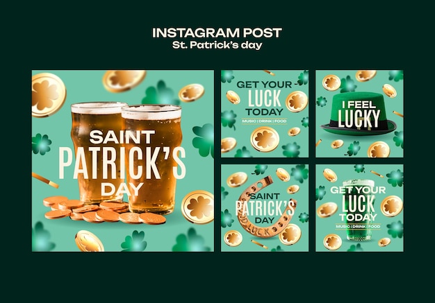 Free PSD st patrick's day  celebration  instagram posts