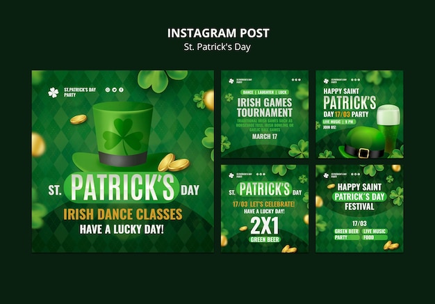 Free PSD st. patrick's day celebration  instagram posts