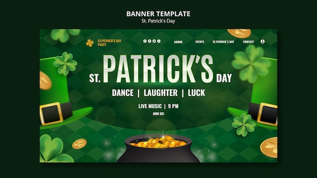 Free PSD st. patrick's day celebration landing page