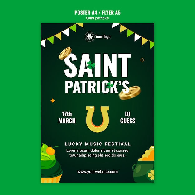 St patrick's day celebration  poster template