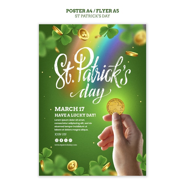 Free PSD st patrick's day celebration  poster template