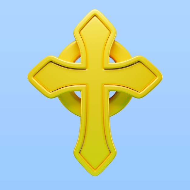 St patrick's day cross icon render