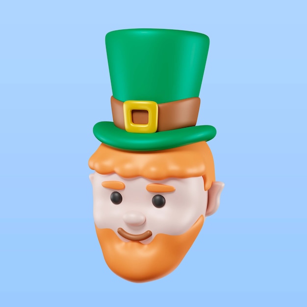 St patrick's day leprechaun icon render