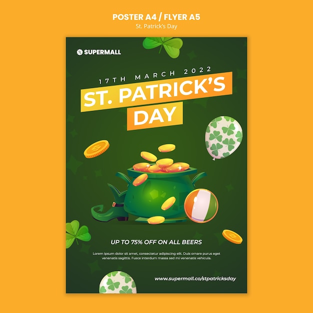 Free PSD st. patrick's day poster template