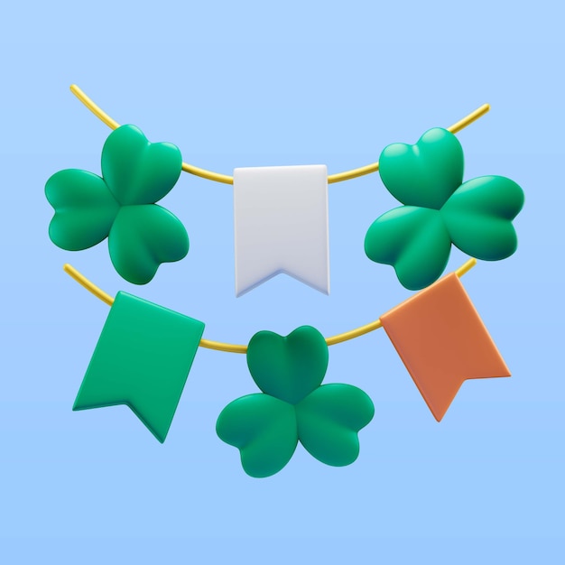 Free PSD st patrick's day shamrock ornament icon render