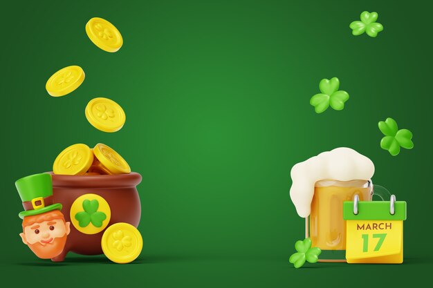 Free PSD st. patrick's day still life background