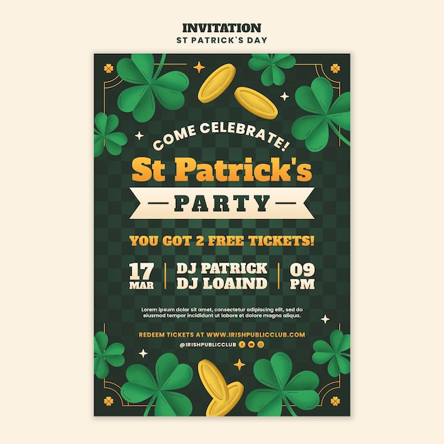 Free PSD st patrick's day template design