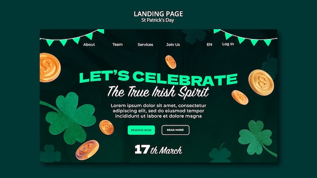 Free PSD st patrick's day template design