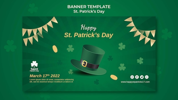 Free PSD stain patrick's day banner template