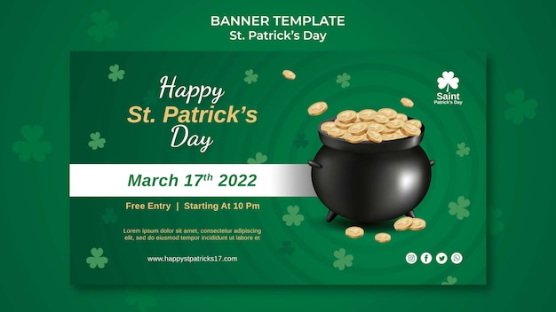 Free PSD stain patrick's day banner template