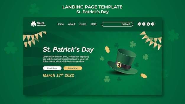 Stain patrick's day landing page template