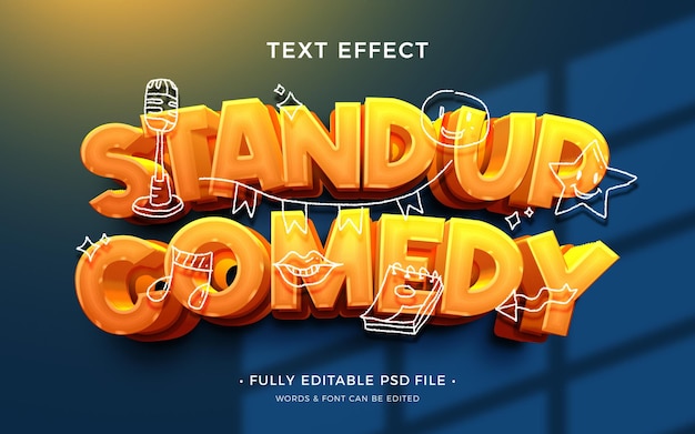 Stand up comedy psd bold text effect