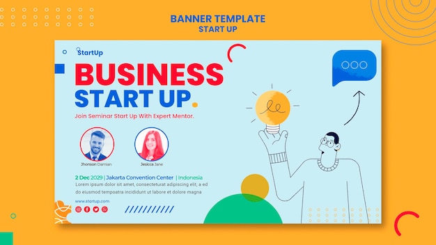 Free PSD start up banner template