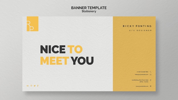 Free PSD stationery banner template