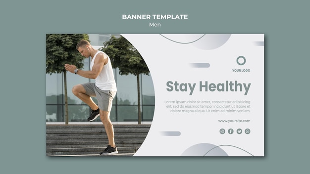 Free PSD stay healthy banner web template