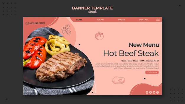 Steak banner template