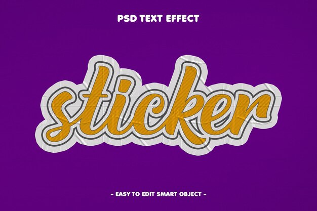 Sticker editable text effect