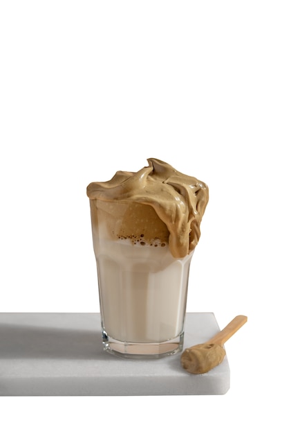 Free PSD still life of iced coffee isolated