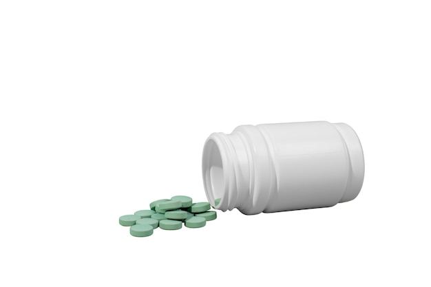 Free PSD still life of pill box isolated