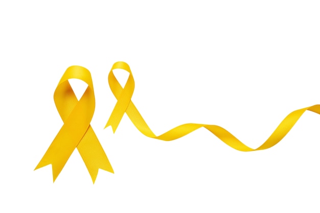 Free PSD still life of yellow ribbon