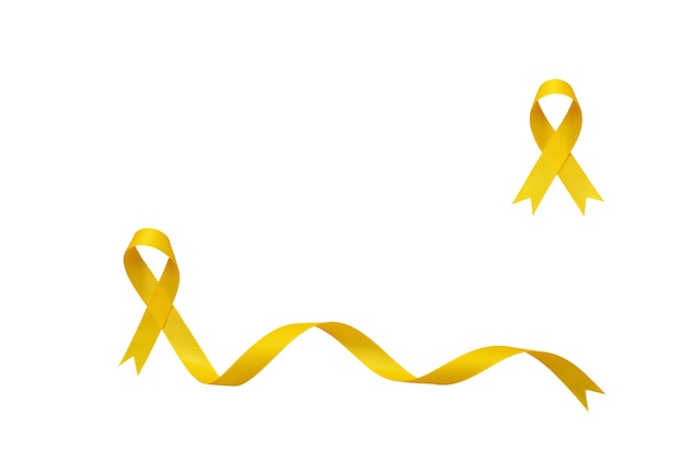 Still life of yellow ribbon