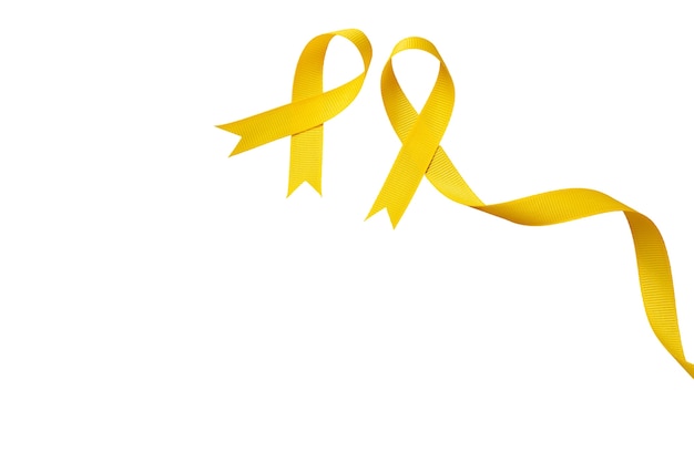 Free PSD still life of yellow ribbon