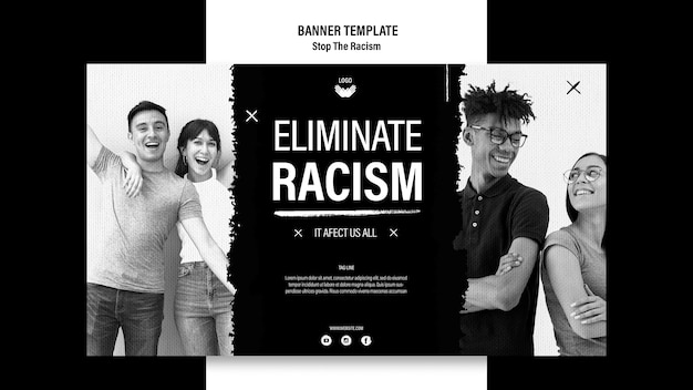 Free PSD stop racism banner template