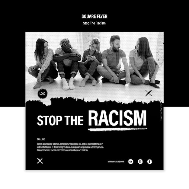 Stop racism flyer template