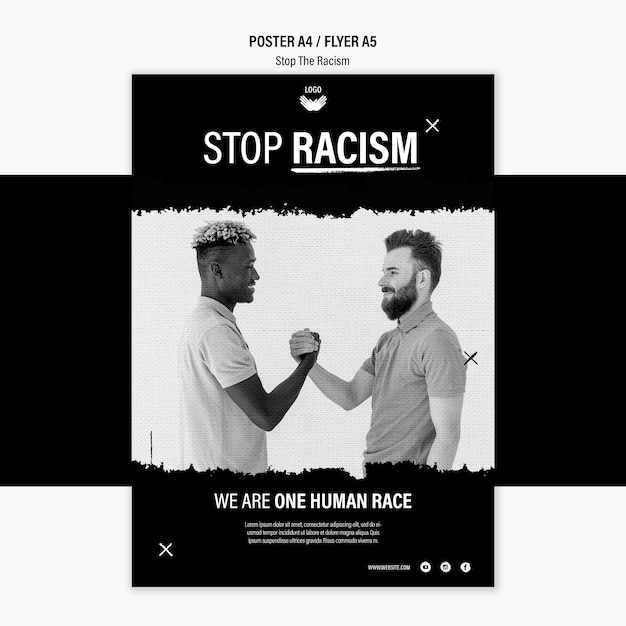 Free PSD stop racism poster template