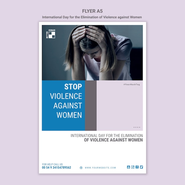 Free PSD stop violence against women flyer template