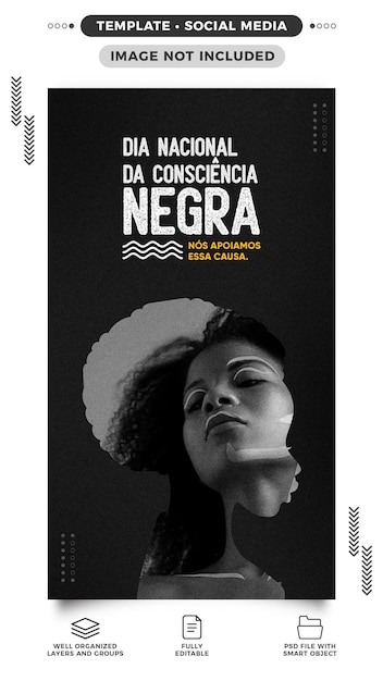 Free PSD stories template national black consciousness day