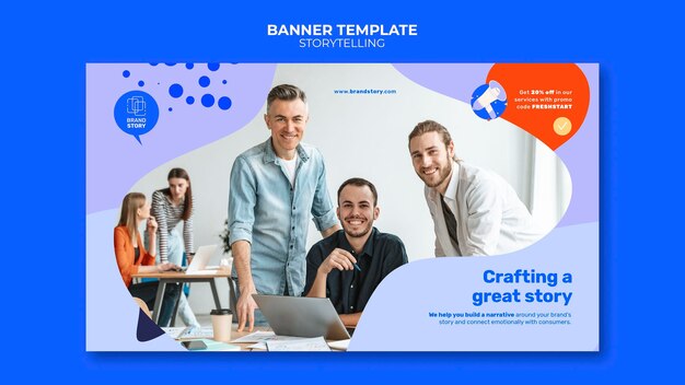 Storytelling banner template with photo