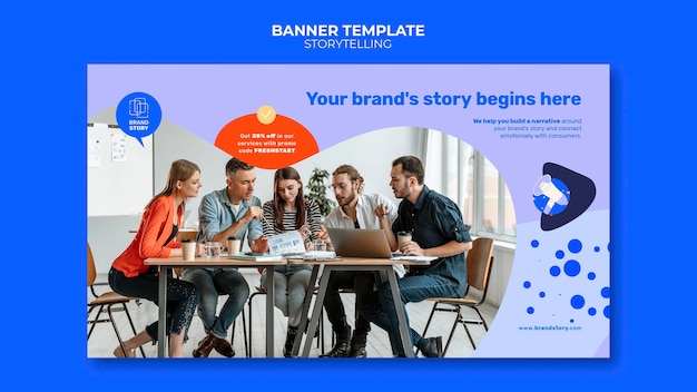 Free PSD storytelling banner template with photo