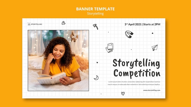 Free PSD storytelling community banner template