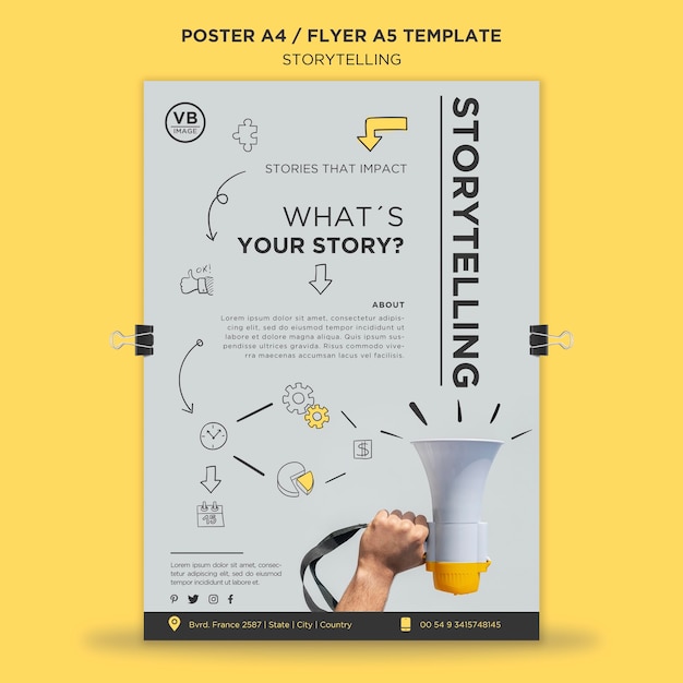 Free PSD storytelling poster template