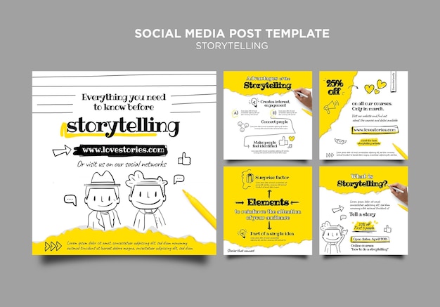 Free PSD storytelling social media post template